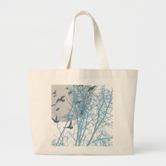 silhouetvogels grote tote bag (Voorkant)