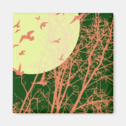 silhouetvogels magneet (Voorkant)