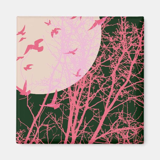 silhouetvogels magneet (Voorkant)