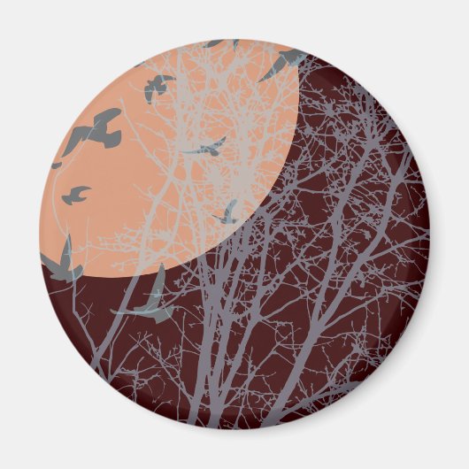 silhouetvogels magneet (Voorkant)