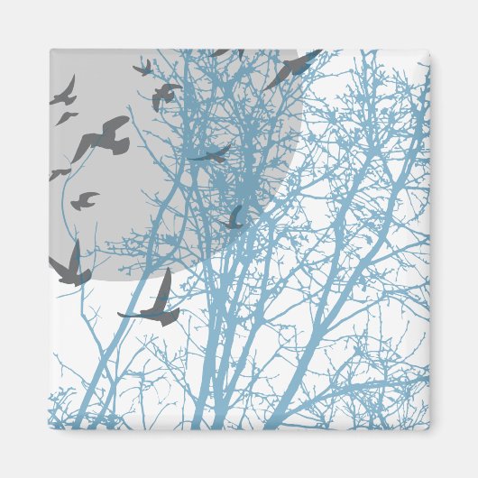 silhouetvogels magneet (Voorkant)