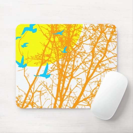 silhouetvogels muismat (Met muis)