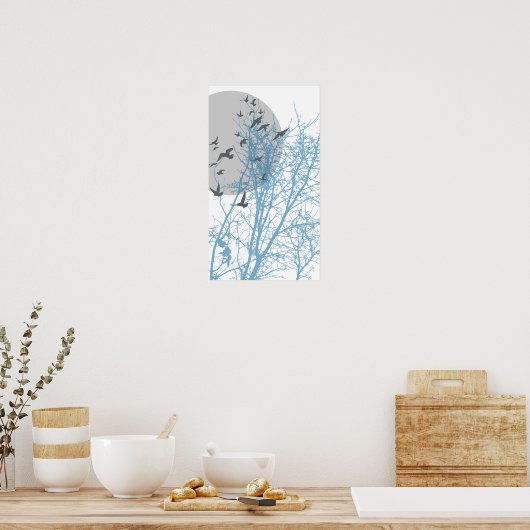 silhouetvogels poster (Keuken)