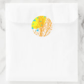 silhouetvogels ronde sticker (Tas)