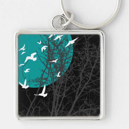 silhouetvogels sleutelhanger (Voorkant)