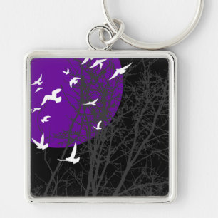 silhouetvogels sleutelhanger