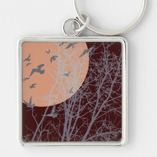 silhouetvogels sleutelhanger (Voorkant)
