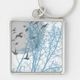 silhouetvogels sleutelhanger