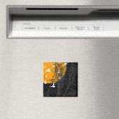 silhouscreen vogels: oranje maan magneet (Insitu (Vaatwasser))