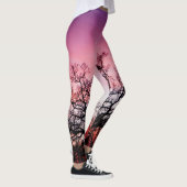 Silhoutte van Californische eikenboom op zonsonder Leggings (Rechts)