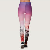 Silhoutte van Californische eikenboom op zonsonder Leggings (Achterkant)