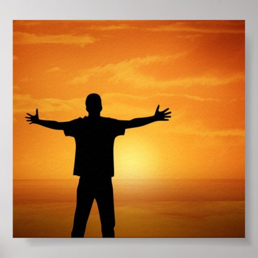 Silhueta contra o sol poster (Voorkant)