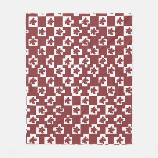 Silhueta de flores em padrão. fleece deken (Voorkant)
