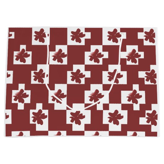 Silhueta de flores em padrão. groot cadeauzakje (Voorkant)