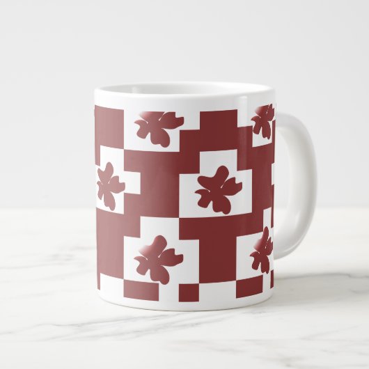 Silhueta de flores em padrão. grote koffiekop (Voorkant rechts)