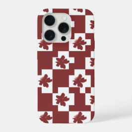 Silhueta de flores em padrão. iPhone 15 pro case