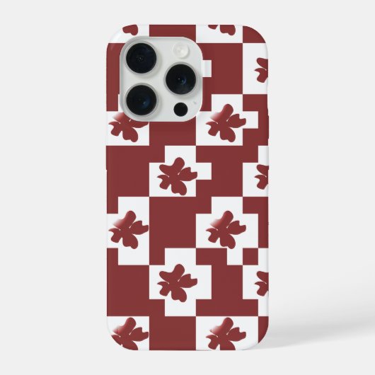 Silhueta de flores em padrão. iPhone hoesje (Achterkant)