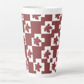 Silhueta de flores em padrão. latte mok (Voorkant)