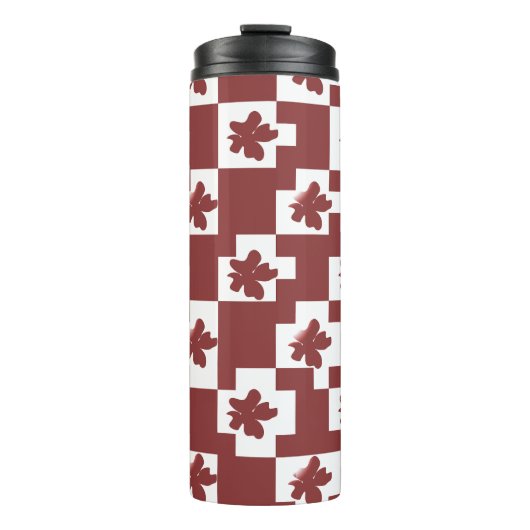 Silhueta de flores em padrão. thermosbeker (Voorkant)