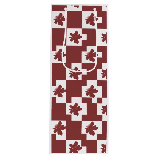 Silhueta de flores em padrão. wijn cadeautas (Voorkant)