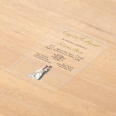 Silhueta de novia y novio acryl uitnodigingen (Laagn)