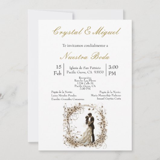 Silhueta de novia y novio kaart (Voorkant)