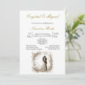 Silhueta de novia y novio kaart (Staand voorkant)