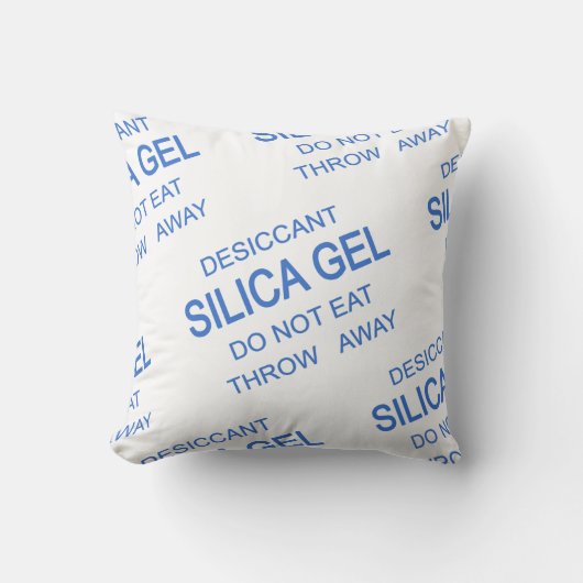 Silica Gel Pack Desiccant Funny Novelty Cushion Kussen (Voorkant)