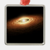 Silicaat kristalformatie metalen ornament (Voorkant)