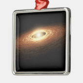 Silicaat kristalformatie metalen ornament (Links)