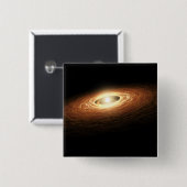 Silicaat kristalformatie vierkante button 5,1 cm (Voorkant /achterkant)