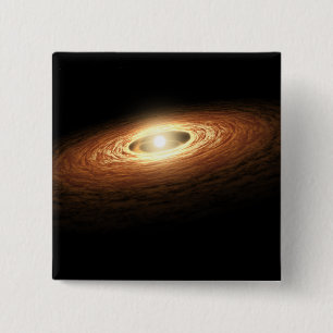 Silicaat kristalformatie vierkante button 5,1 cm