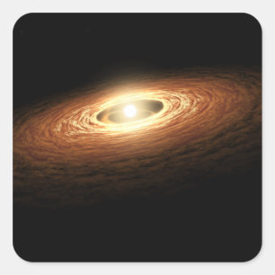 Silicaat kristalformatie vierkante sticker