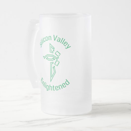 Silicium Valley Verlicht koudglas Matglas Bierpul (Voorkant links)