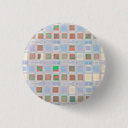 Siliciumchips op een waferknop ronde button 3,2 cm (Voorkant)