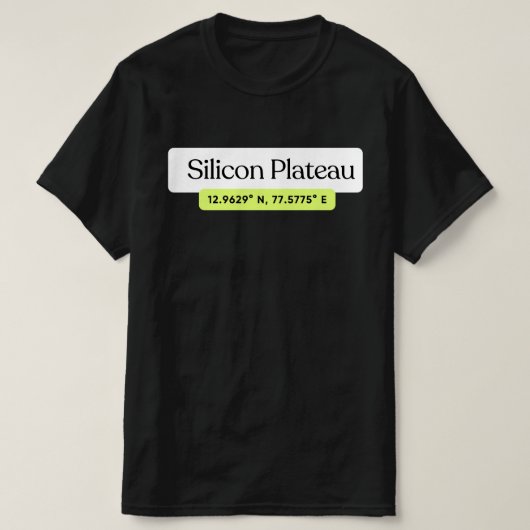 Silicon Plateau Bengaluru Coordinates T-Shirt  (Design voorkant)