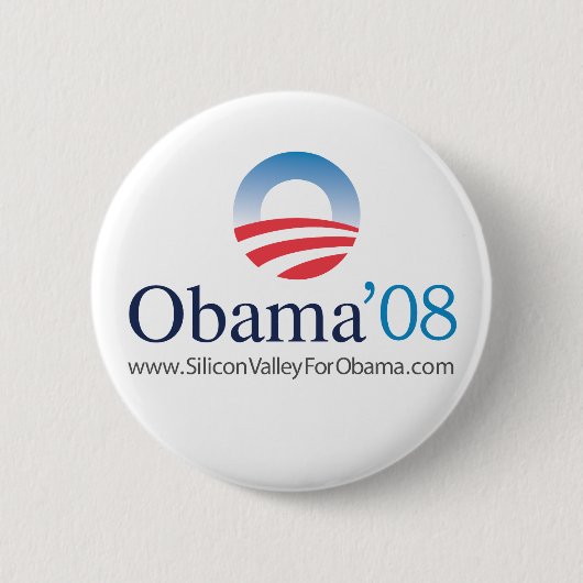 Silicon vallei voor Obama Ronde Button 5,7 Cm (Voorkant)