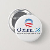 Silicon vallei voor Obama Ronde Button 5,7 Cm (Voorkant /achterkant)