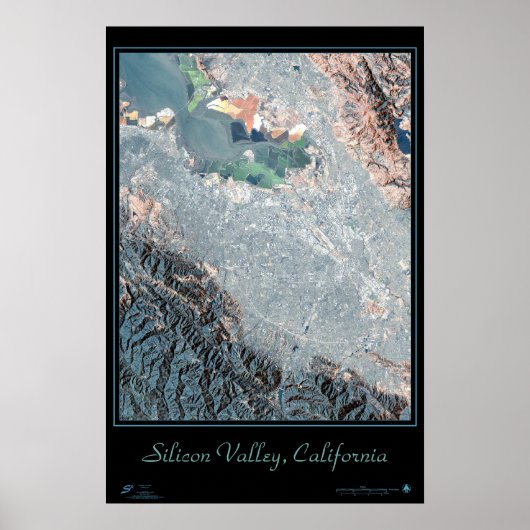 Silicon Valley, California Satelliet poster print (Voorkant)