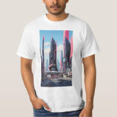 Silicon Valley Futurisme: Abstracte stadsgezichten T-shirt (Voorkant)