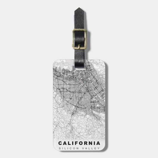 Silicon Valley Kaart Bagagelabel (Voorkant verticaal)