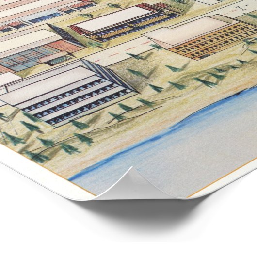 Silicon Valley Map (geen bedrijfsnaam) Poster (Hoek)