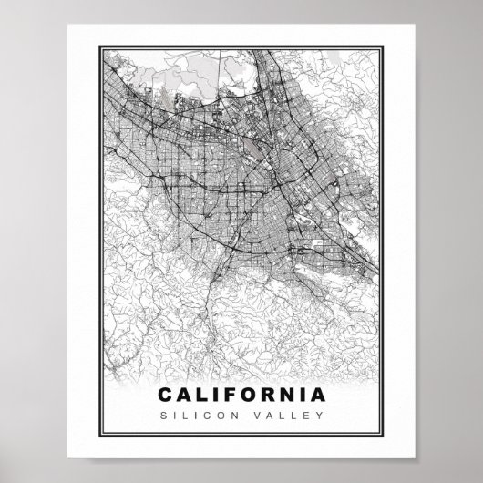 Silicon Valley Map Poster (Voorkant)