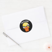 Silicone Funny Ice Cream Cone Pun Dark BG Ronde Sticker (Envelop)