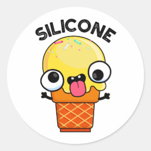 Silicone Funny Ice Cream Cone Pun Ronde Sticker