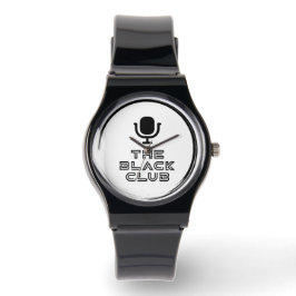 Siliconen Zwart Club Horloge w / Zwart logo