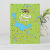 Siljan meer Zweden kaart (Staand voorkant)