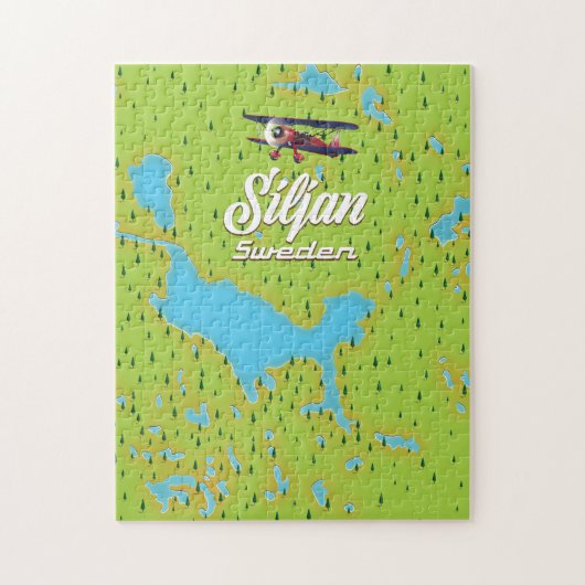Siljanmeer Zweden kaart Legpuzzel (Verticaal)