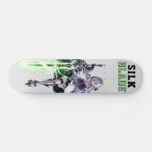 SILK BLADE Anime Samurai Girl - Cyber Silver Persoonlijk Skateboard (Horizontaal)