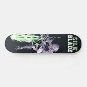 SILK BLADE Anime Samurai Girl - Dark Black Persoonlijk Skateboard (Horizontaal)